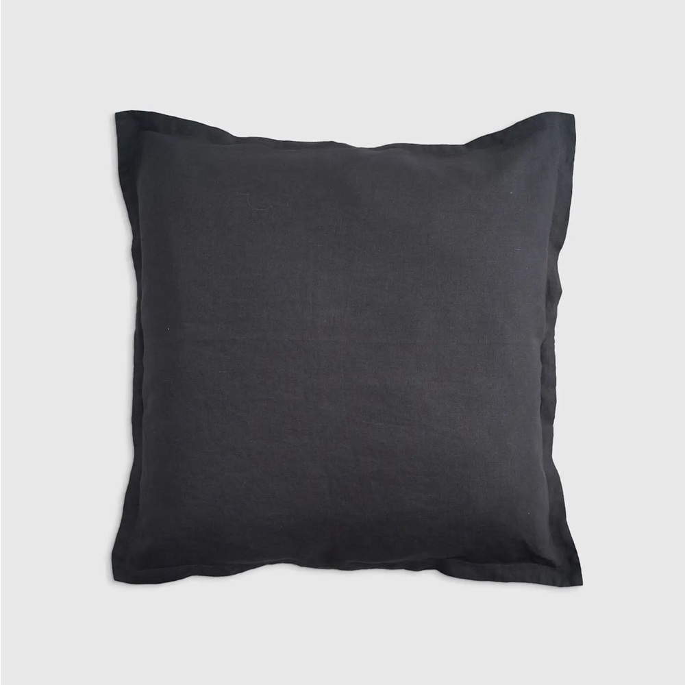 Quince European Linen Euro Sham, Set of 2, in Charcoal